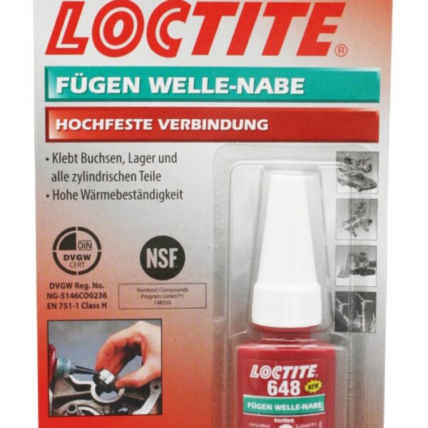 Loctite 648 Retaining Compound up to 180 °C high strength green 5ml