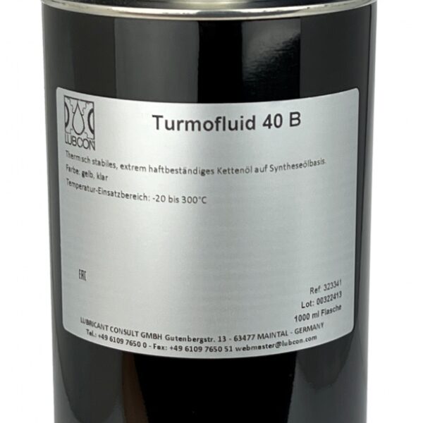 Lubcon Turmofluid 40B Thermally stable synthetic chain oil 1L bottle