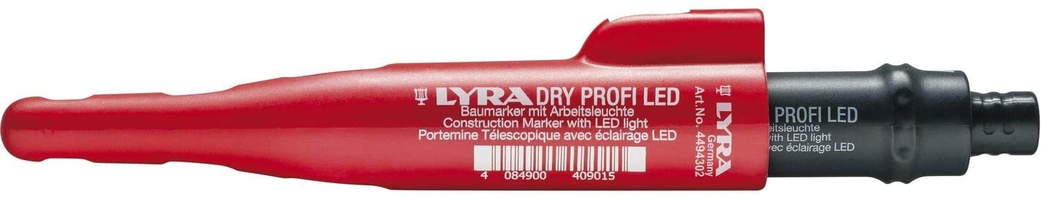 Lyra DRY PROFI LED Construction marker with LED spot red