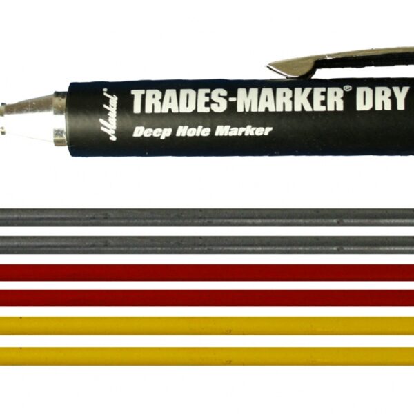 Markal TRADES-MARKER® DRY Metal Construction Marker + 6 refills mix