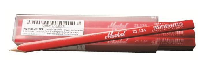 Markal ZS.124 carpenter Pencil 240 mm, 12 pieces, Unpointed