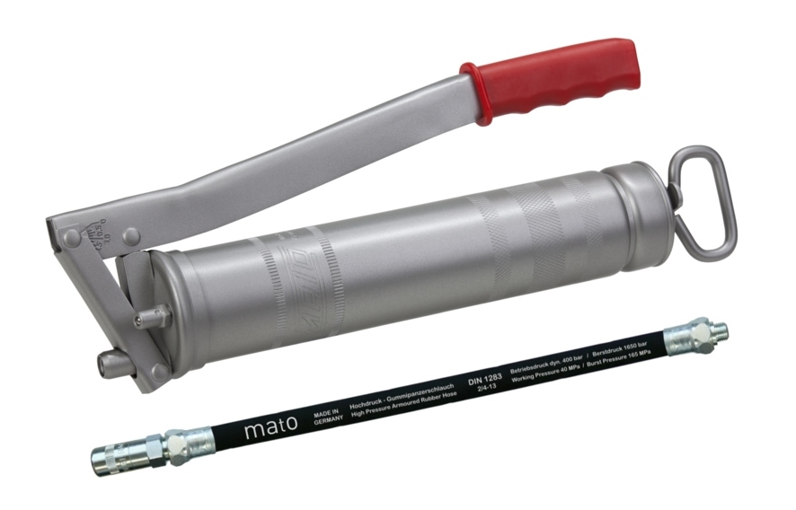 Mato all-steel grease gun E500 with RH-30C hose, M10x1 thread