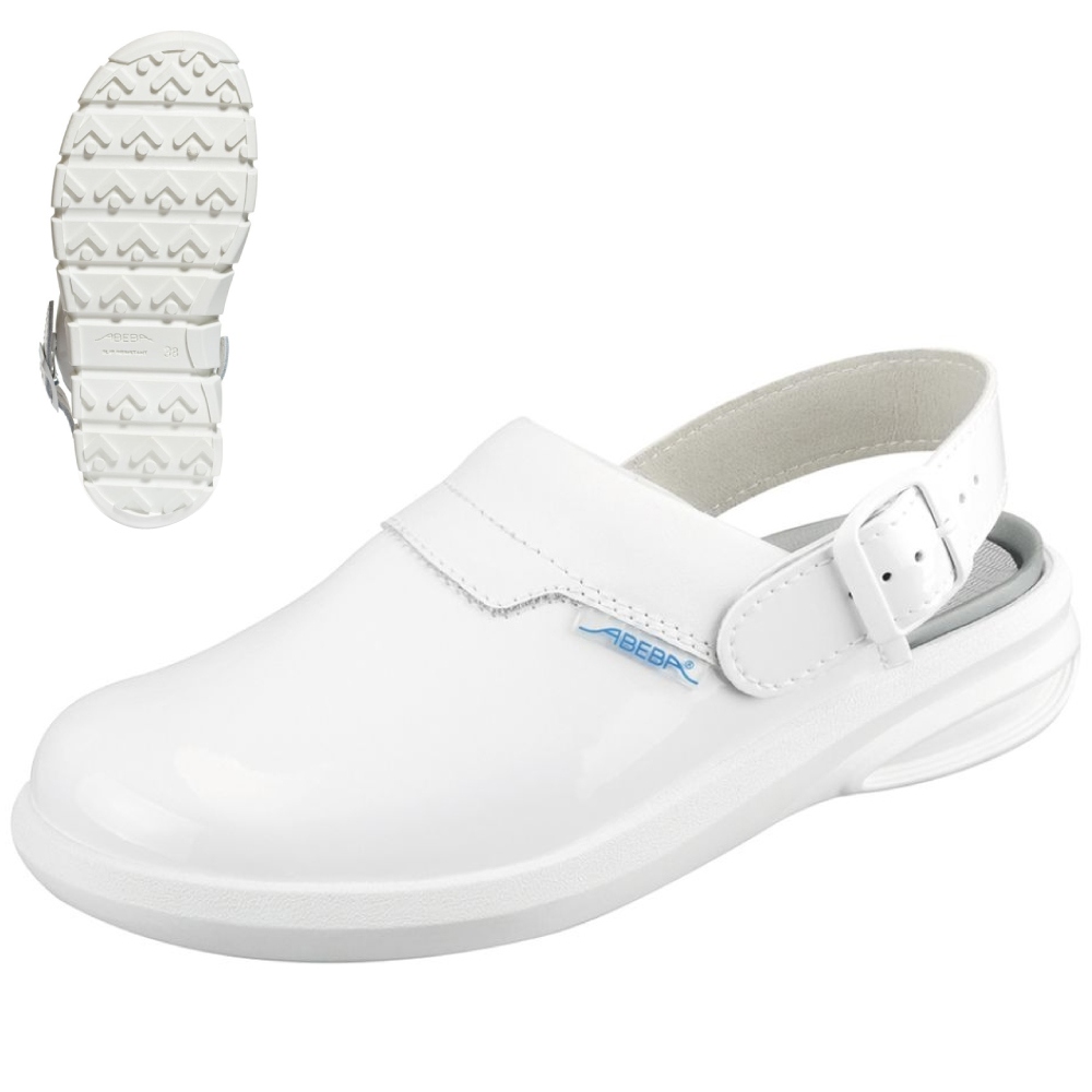 Women's medical clogs slip-resistant white OB SRC Abeba 7620 EASY