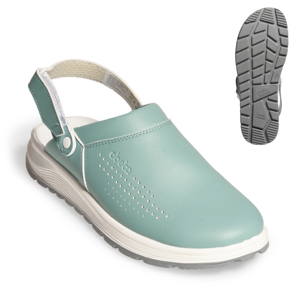 Medical clogs for women slip-resistant green OB SRC Abeba 814018 ACTIV