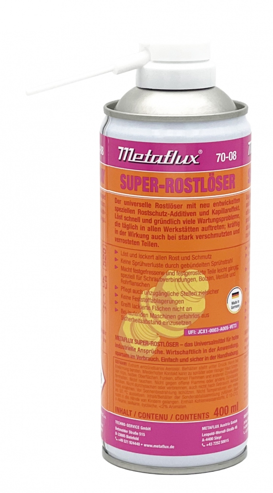 Metaflux 70-08 Super Rust Remover spray can up to 60°C 400 ml