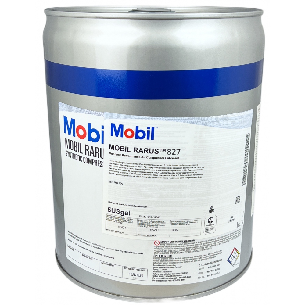 Mobil Rarus 827 Air Compressor Lubricant 5 Gal / 18.9 L canister