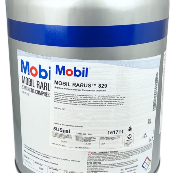 Mobil Rarus 829 Air Compressor Lubricant 5 Gal / 18.9 L canister