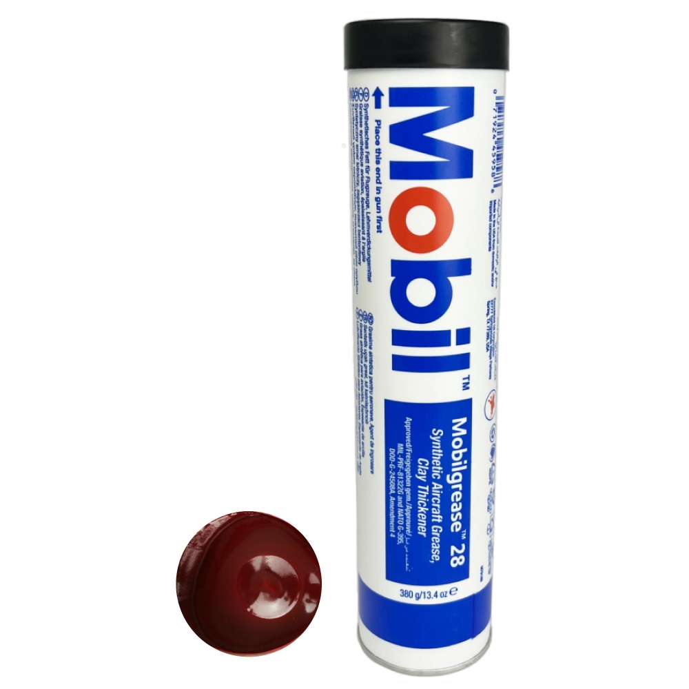 Mobilgrease 28 Synthetic aviation grease MIL-PRF-81322G 380g cartridge