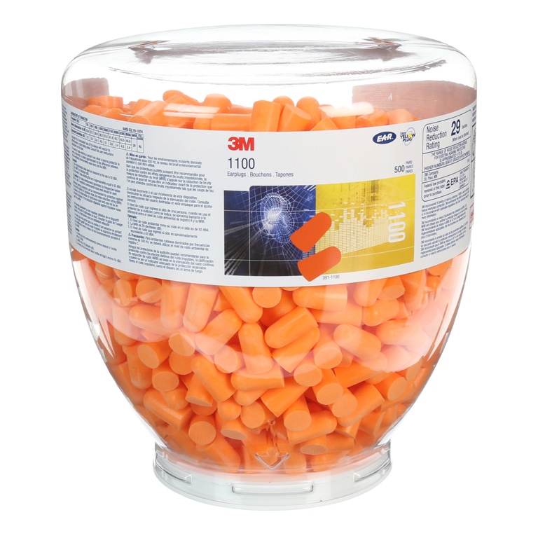 3M 1100B Box for one-touch dispenser with 500 pairs of earplugs