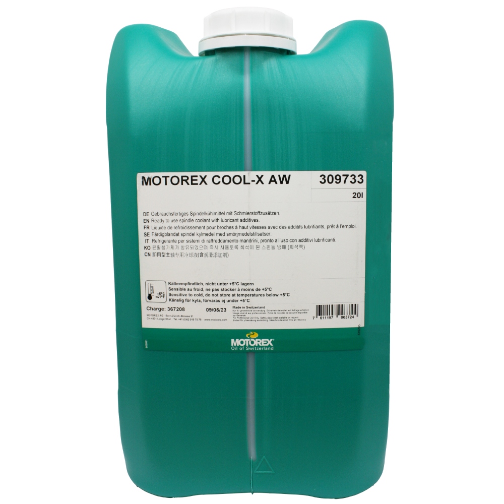 MOTOREX COOL-X AW Coolant for spindle systems ready to use 20l