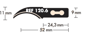 Mure & Peyrot 120.6 Bull-nosed concave for deburring tool