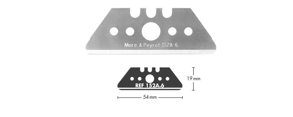 Mure & Peyrot 152A.6 Trapezoid blade with round edges 54 mm