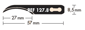 Mure & Peyrot 127.8 Bull-nosed concave for deburring tool