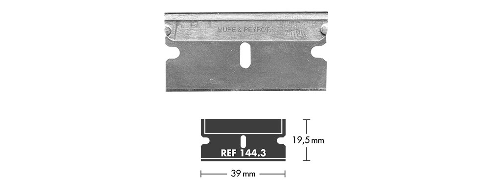 Mure&Peyrot 144.3 Steel heel blade with rounded edges 39x19,5 mm