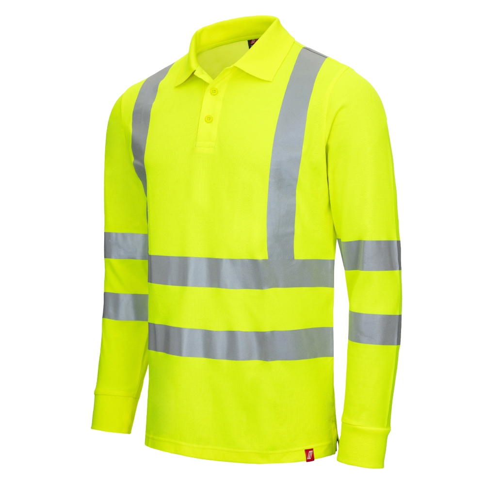 Nitras MOTION TEX VIZ Hi Vis longsleeve polo shirt yellow XS-6XL