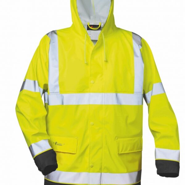 High visibility PU rain jacket yellow/black S-4XL, Norway 2360
