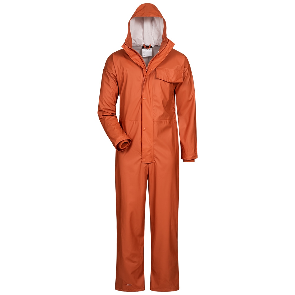PU rain coverall light & stretch orange S-4XL, Norway 26604