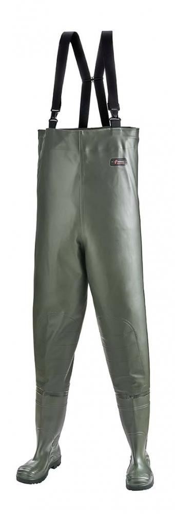 Premium chest waders with steel toe boots S5 40-47, Norway 37130