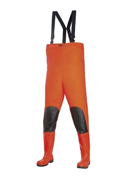 Norway 37160 Premium PVC chest wader orange S5 EN343 40-47