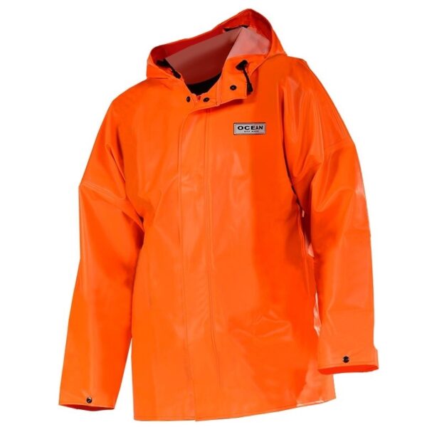 Ocean Weather Heavy Rain hooded PVC jacket orange XS-8XL