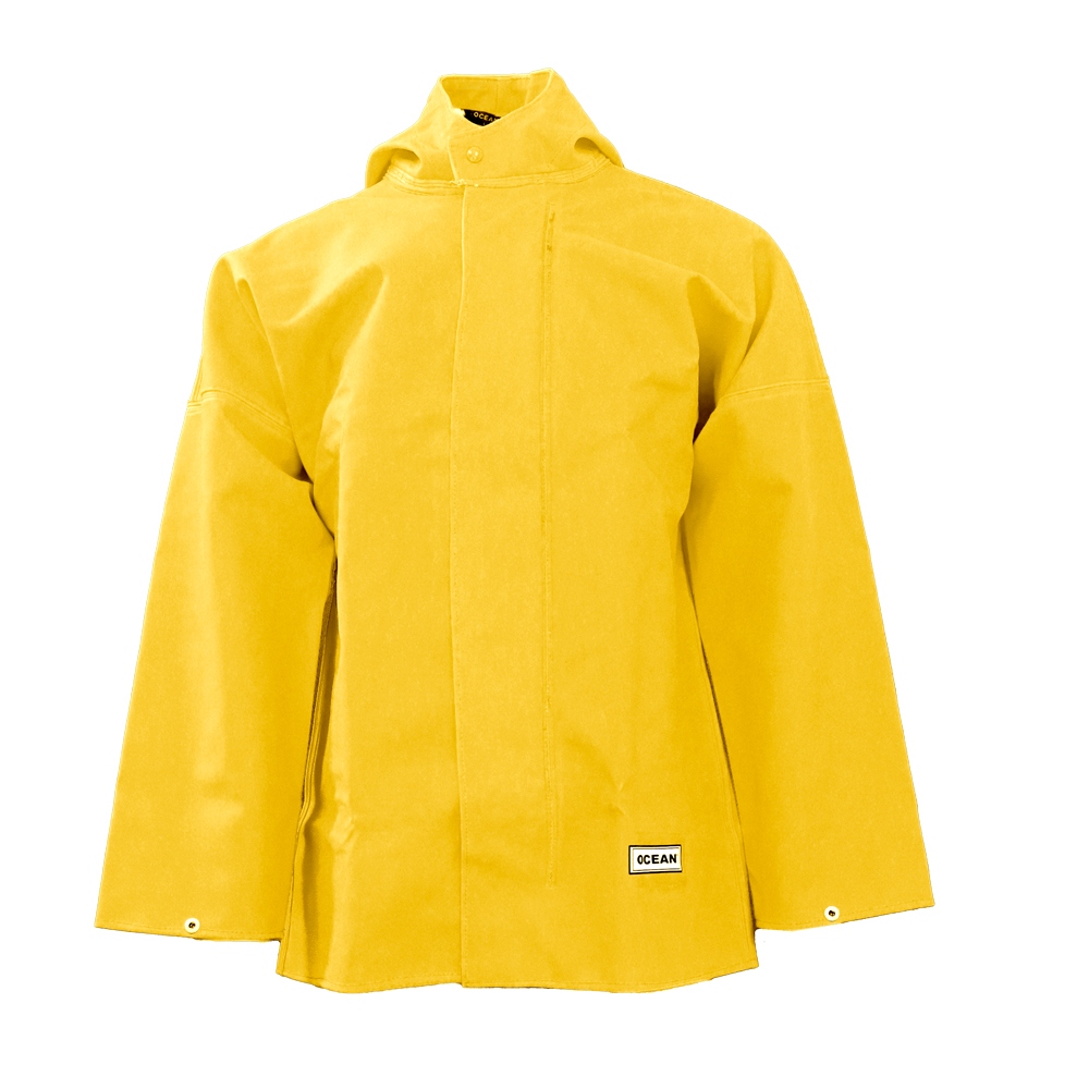 OCEAN WEATHER HEAVY Rain hooded PVC jacket yellow XS-8XL