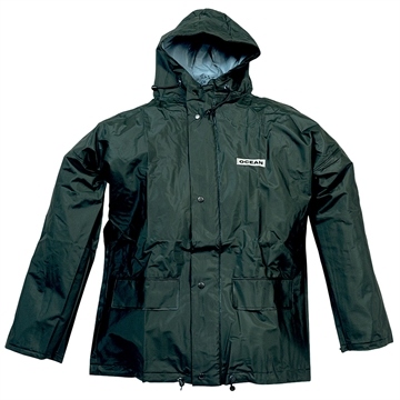 OCEAN 18-20-2 ECONOMY Hooded water resistant rain jacket olive
