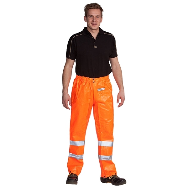 OCEAN 30-129-6 OFFSHORE High visibility rain trousers EN14116 orange