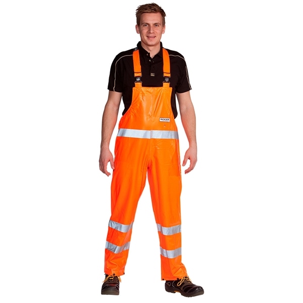 OCEAN OFFSHORE Hi Vis Bib & brace trousers oil resistant orange