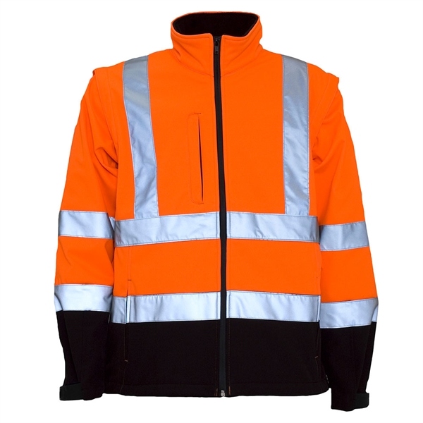 OCEAN 2-in1 high-visibility softshell jacket orange-navy 4XL