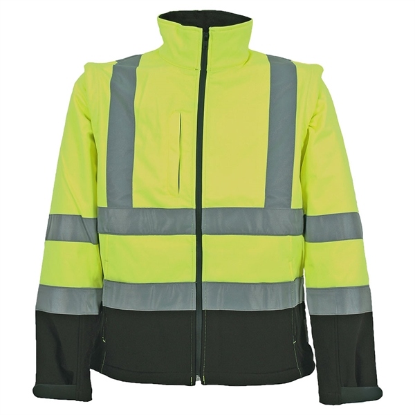 OCEAN 60-769-6103 High-visibility softshell jacket yellow-navy 5XL