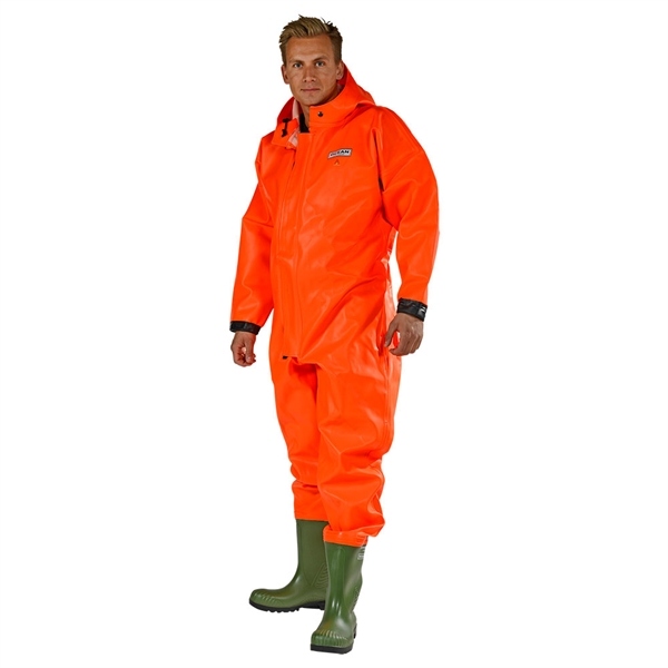 OCEAN Heavy Duty PVC rain coverall with rain boots orange