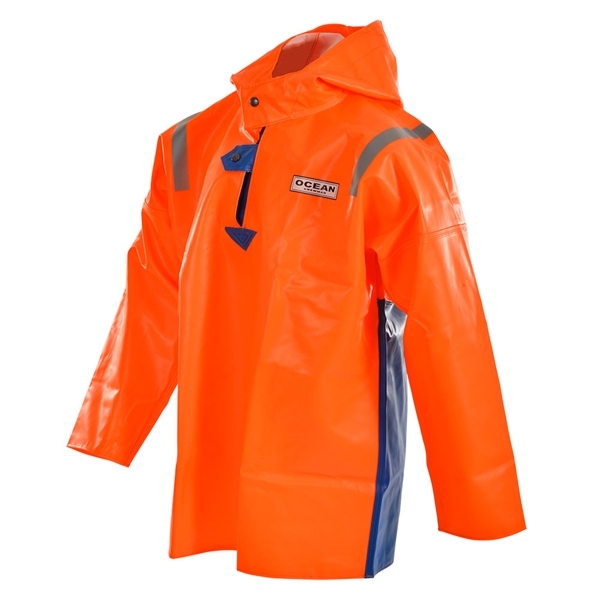 OCEAN 836-17-6012 CREWMAN PVC Fisherman's blouse orange-royal blue