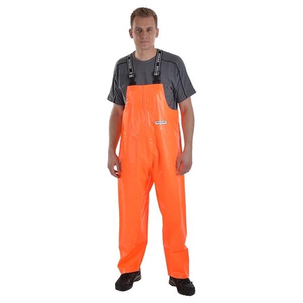 OCEAN 9-13-6 OFFSHORE HEAVY Slimfit rain dungarees PVC/cotton orange