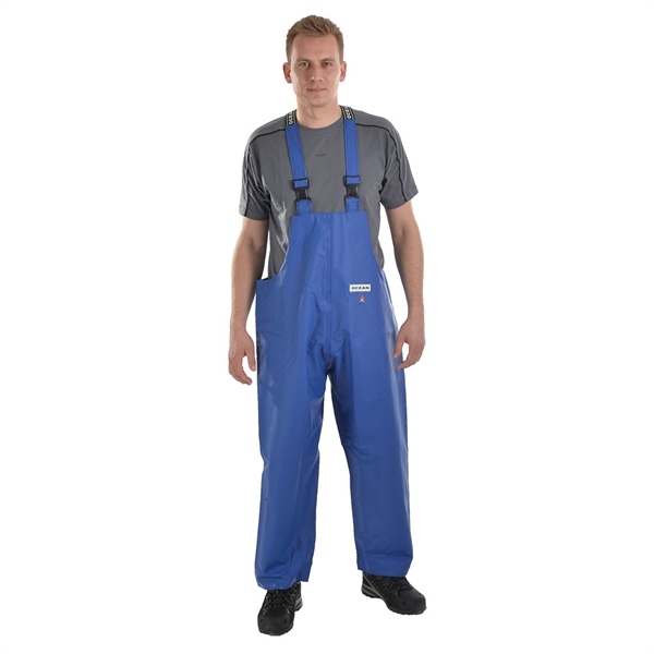 OCEAN 9-16C-12 HURRICANE Bib & Brace rain trousers royal blue M-2XL