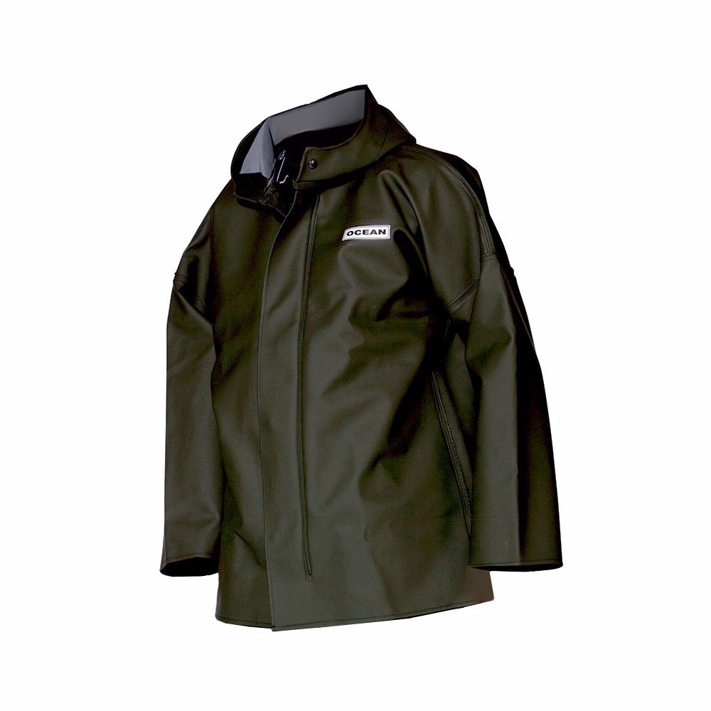 Ocean Weather Heavy Rain hooded PVC Jacket olive XS-8XL