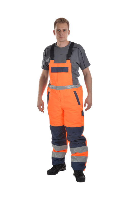 OCEAN 80-1699 High visibility dungarees Orange Size XXL