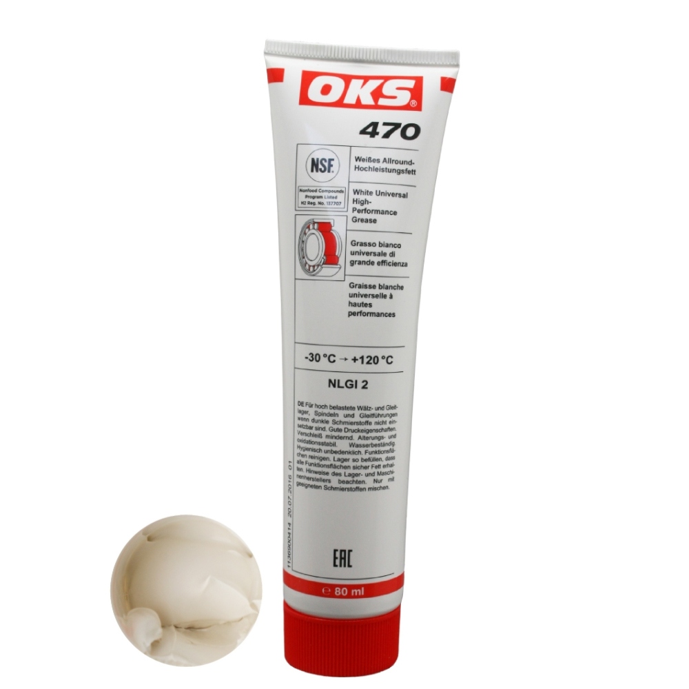 OKS 470 Multi-purpose high-performance grease white NSF H2 80ml tube