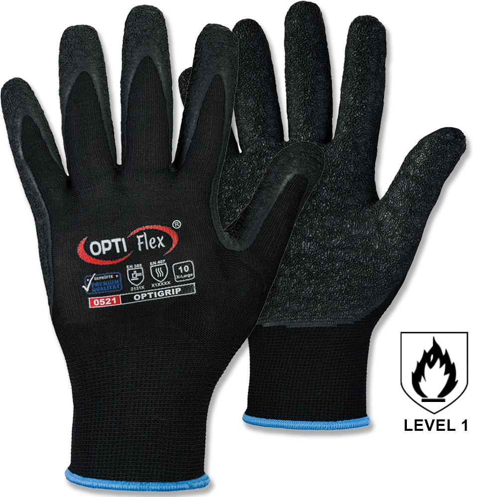 OptiFlex 0521 OPTIGRIP Latex-coated Safety Gloves assembly work 6-12
