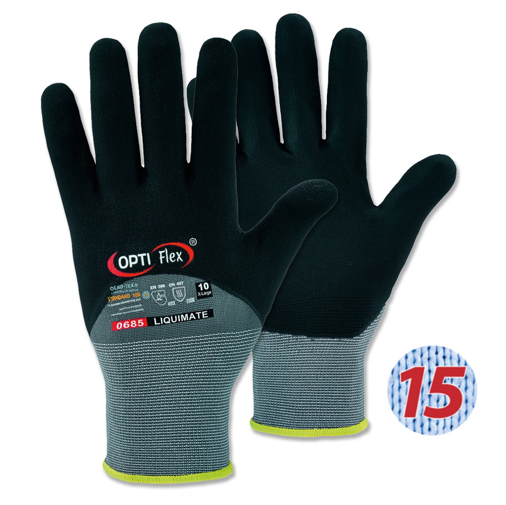 OPTIFlex 0685 LIQUIMATE 3/4 Nitrile/PU-coated Safety Gloves breathable