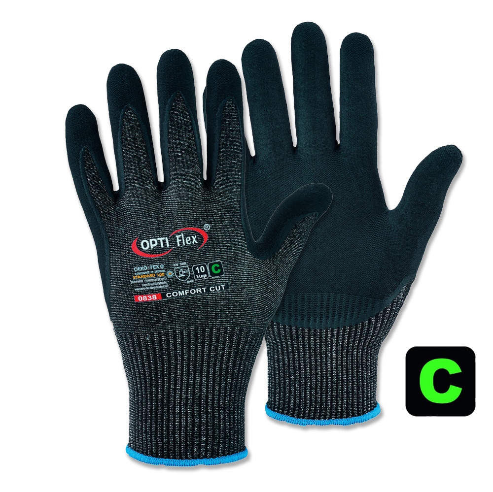 OPTIFlex 0838 Nitrile-coated COMFORT CUT Resistant Gloves level C 7-11