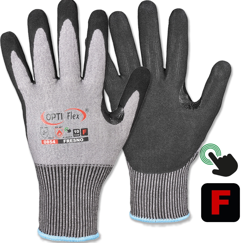 OPTIFlex 0854 FRESNO Nitrile-coated cut resistant gloves level F 7-12