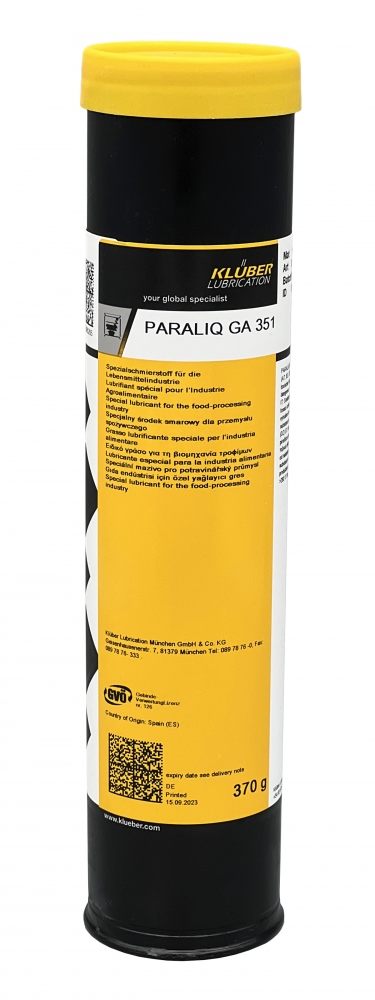 Klüber PARALIQ GA 351 Food grade H1 bearing grease 370g cartridge