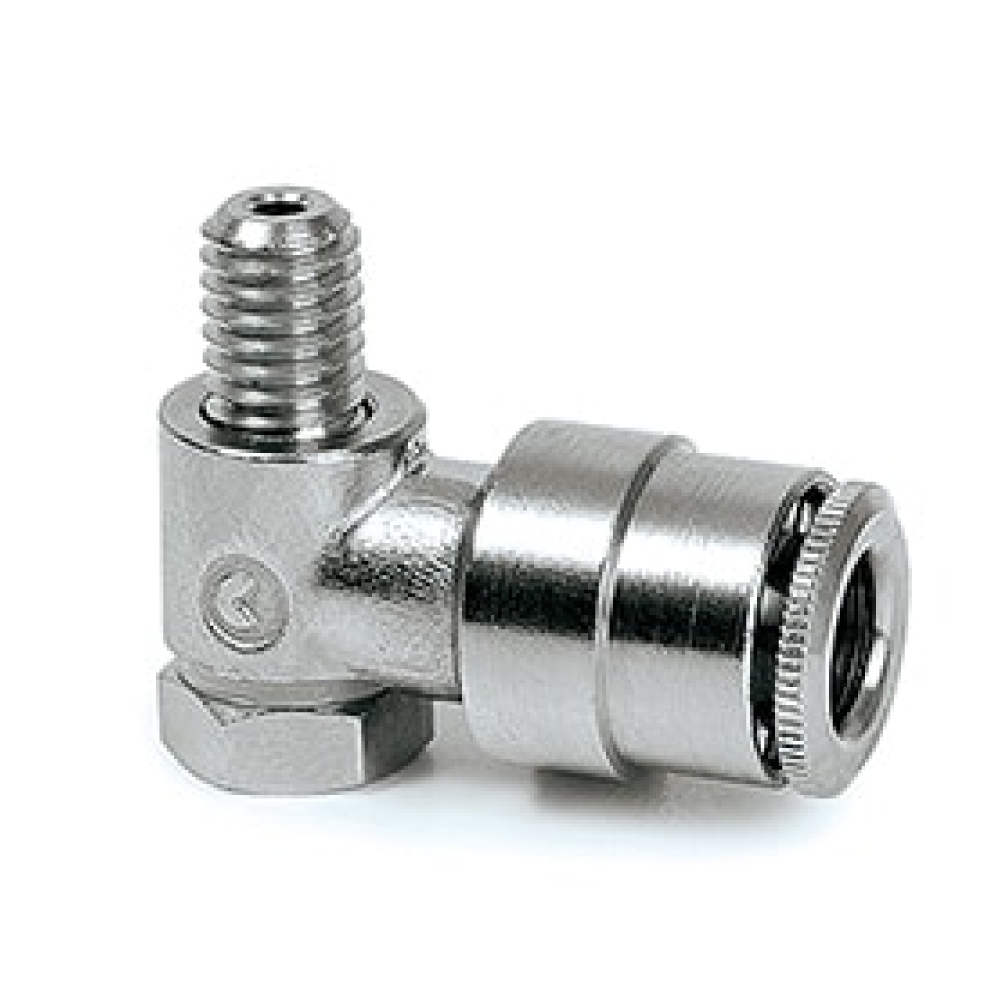 Perma 101515 Tube connector M6 male for tube oØ 6 mm 90° swivel type