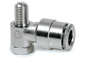 Perma 101516 Tube connector M6x0.75 male for tube oØ 6 mm 90° swivel