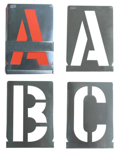 Schabos Set of zinc sheet stencils DIN 1451 letters A-Z