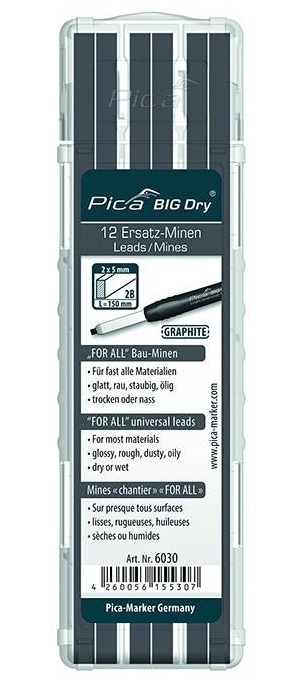 Pica BIG Dry 6030 Set of 12 graphit leads for BIG Dry Marker