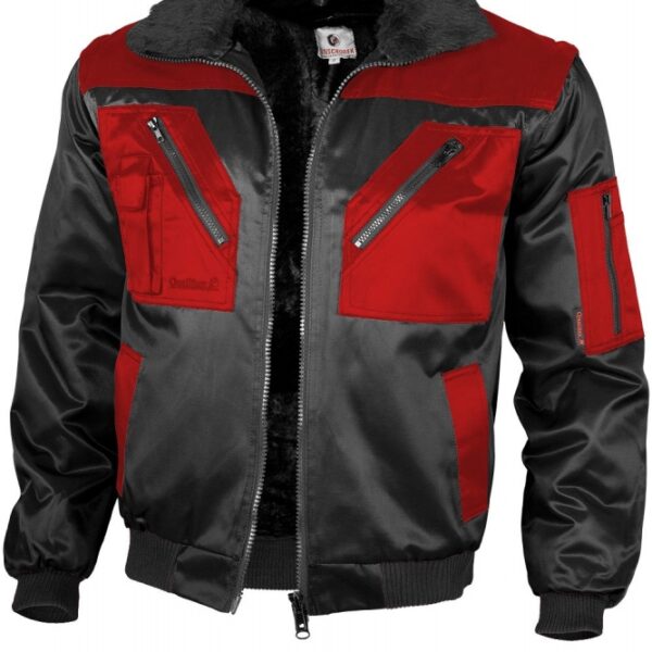 Qualitex 10004 2 colors winter working pilot jacket black-red