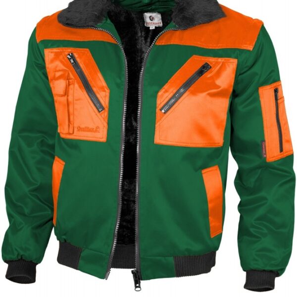 Qualitex 100043 2 colors winter working pilot jacket green-orange
