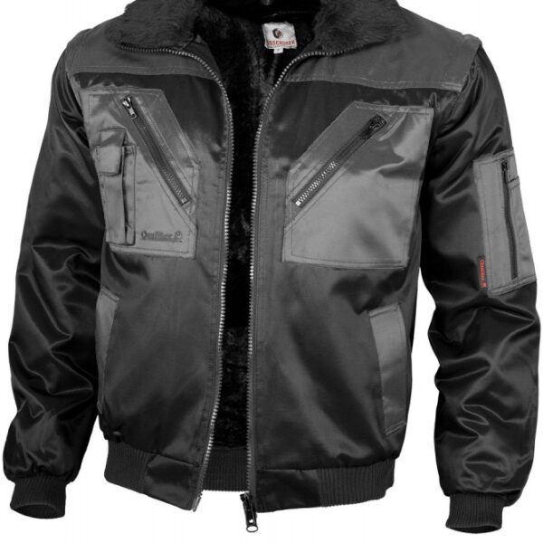 Qualitex 10004 winter working pilot jacket black-grey