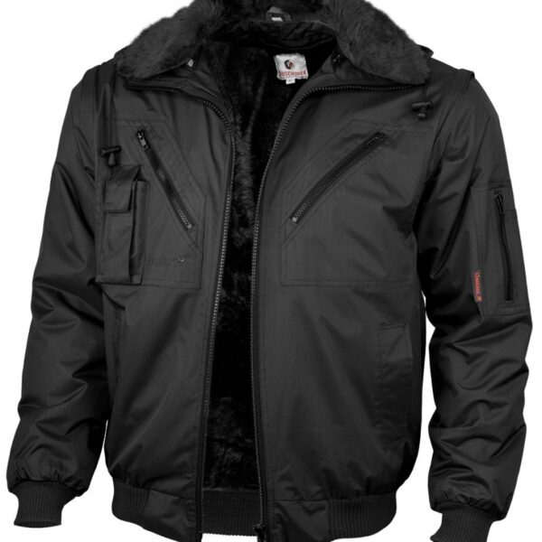 Qualitex 10101 waterproof winter working pilot jacket black